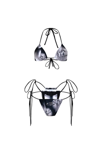 BLACK SILVER BIKINI SET