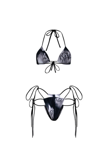 BLACK SILVER BIKINI SET
