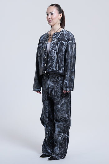 BLACK/WHITE WAX PANT